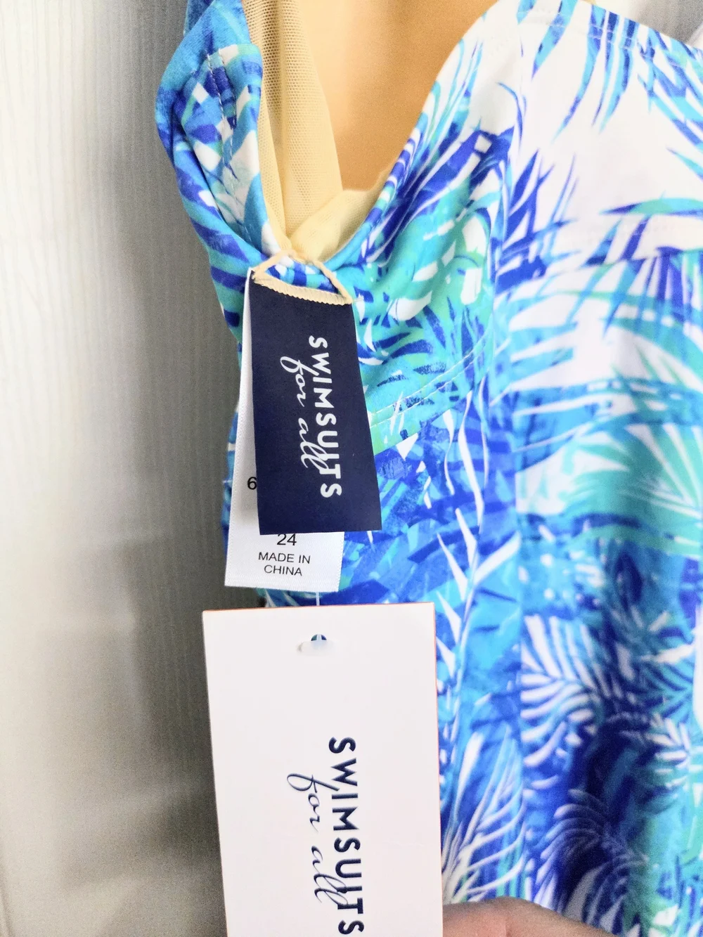 Swimsuits For All New Blue Tropical Print One-Piece Swimsuit